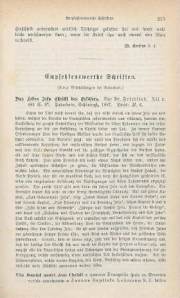 213-217 Empfehlenswerthe Schriften