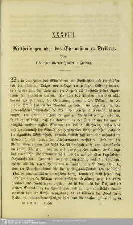 Mittheilungen über das Gymnasium zu Freiberg