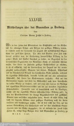 Mittheilungen über das Gymnasium zu Freiberg
