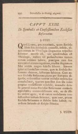 Caputh XXIII. De Symbolis et Confessionibus Ecclesiae Reformatae.