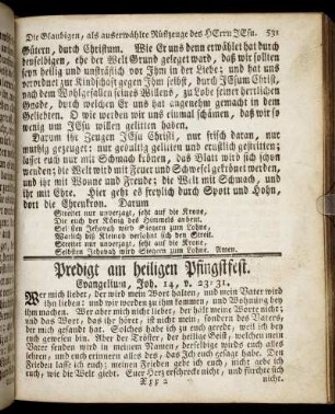 Predigt am heiligen Pfingstfest. - Predigt am Fest der Heil. Dreyeinigkeit.