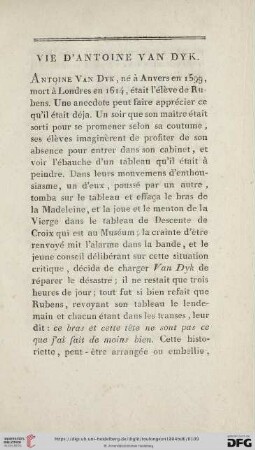 Vie d'Antoine Van Dyk
