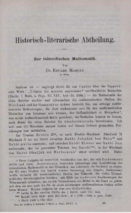Zur talmudischen Mathematik.