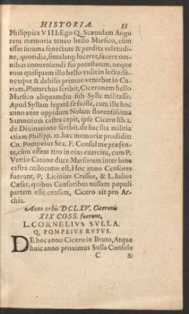 Anno urbis DCLXV ... L. Cornelius Sulla. Q. Pompeius Rufus.