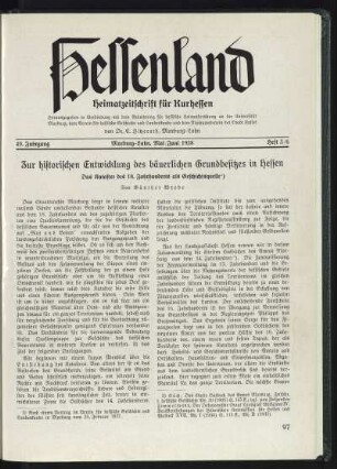 Heft 5/6, Mai/Juni 1938