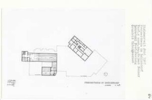 Freizeitheim, Berlin-Zehlendorf (Diplomarbeit bei Peter Poelzig): Grundriss Untergeschoss 1:200