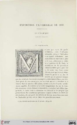 3. Pér. 2.1889: [Les industries d'art, 1,2], La céramique, La porcelaine : Exposition Universelle de 1889
