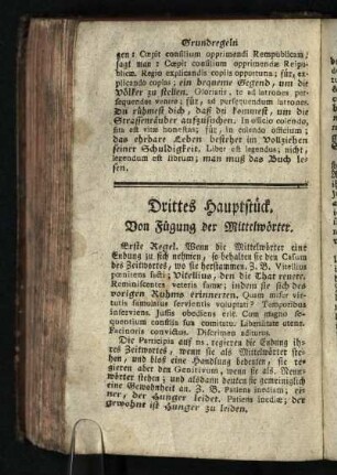 Drittes Hauptstueck: Von Fuegung der Mittelwoerter