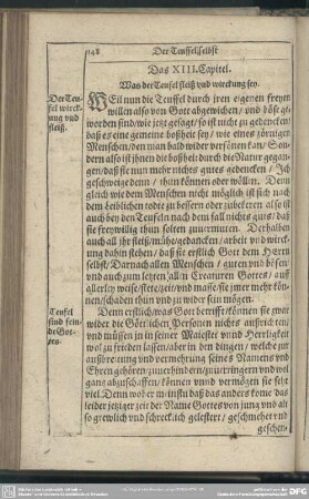 Das XIII. Capitel. Was der Teufel fleiß und wirckung sey
