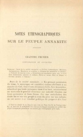 Notes ethnographiques sur le peuple annamite