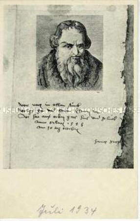 Porträt und Verse von Hans Sachs