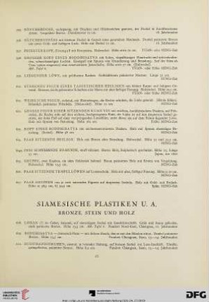 Siamesische Plastiken u. a. Bronze, Stein und Holz (Nr. 608-632)