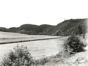 Mittelsächsisches Bergland. Zschopautal unterhalb Mittweida (heute durch Talsperre überstaut. Blick flußauf