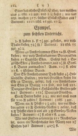 Exempel zum sechsten Unterricht