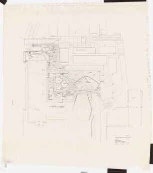 Technische Universität Berlin Architekturgebäude, Außenanlagen: Grünflächenplan 1:200 zwischen Architekturgebäude und Institut für Heizung und Lüftung