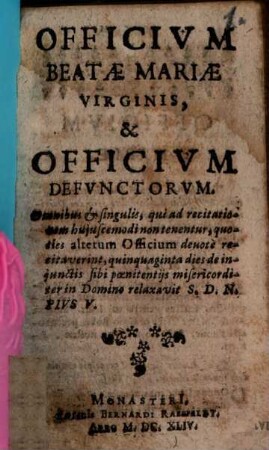 Officium Beatae Mariae Virginis