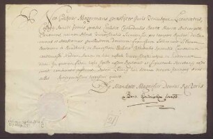 Zeugnis über Franz Lothar von Breidbachs zu Bürresheim Studien zu Löwen.