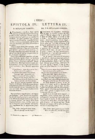 Epistola IV. D. Octaviani Cametti.