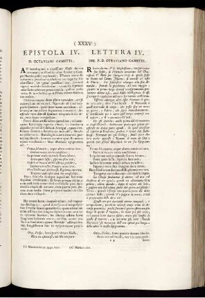 Epistola IV. D. Octaviani Cametti.