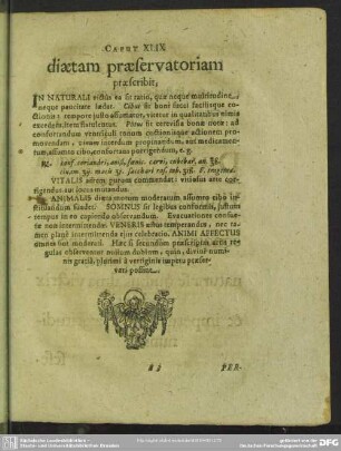 Caput XLIX. diaetam praeservatoriam praescribit
