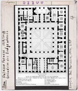 Rom: Palazzo Farnese, Grundriss des Erdgeschosses
