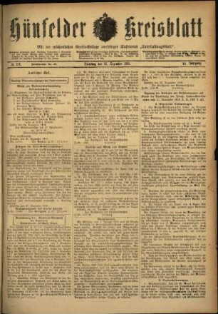 Ausgabe vom Dienstag, den 31. Dezember 1918.