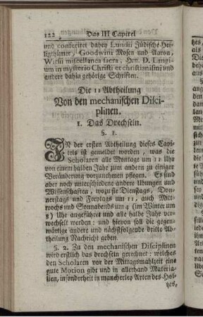 Die II Abtheilung Von den mechanischen Disciplinen.