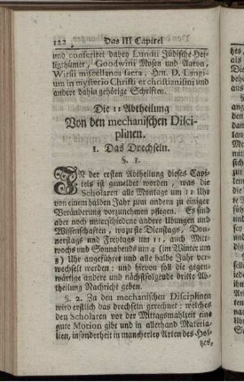 Die II Abtheilung Von den mechanischen Disciplinen.