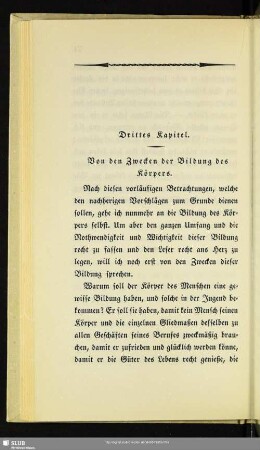 Drittes Kapitel. Von den Zwecken der Bildung des Körpers
