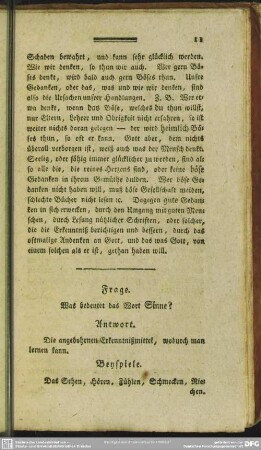 Frage. Was bedeutet das Wort Sinne?