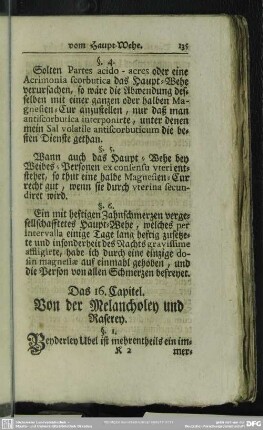 Das 16. Capitel. Von der Melancholey und Raserey