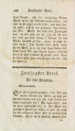 Funfzigster Brief. An eine Freundin