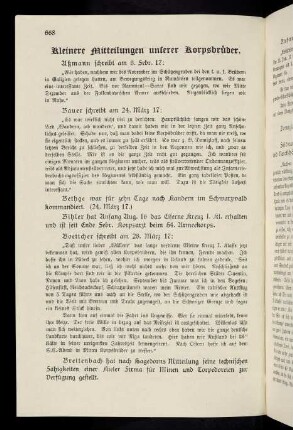 668-681, Kleinere Mitteilungen unserer Korpsbrüder