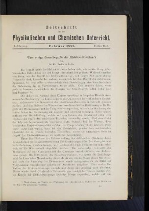 I. Jahrgang. Februar 1888. Drittes Heft.