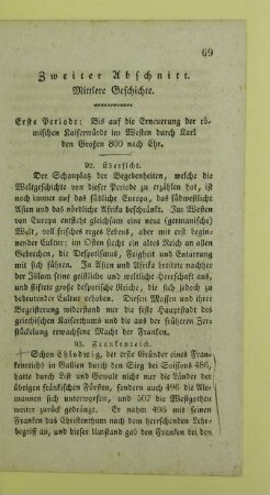 Zweiter Abschnitt. Mittlere Geschichte