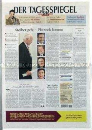 Berliner Tageszeitung "Der Tagesspiegel" überwiegend zu Personalfragen der Bundesregierung und der SPD-Führung