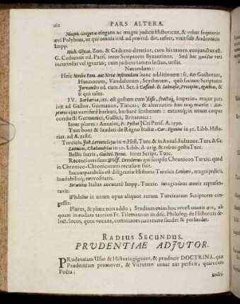 Radius Secundus. Prudentiæ Adjutor.