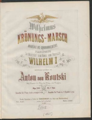 Wilhelmus : Krönungs-Marsch für Pianoforte : Op. 200