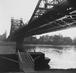 Loschwitzer Brücke ("Blaues Wunder") : Dresden. Loschwitzer Brücke ("Blaues Wunder") (1891/1893; C. Köpcke, H. M. Krüger). Ansicht vom Loschwitzer Ufer