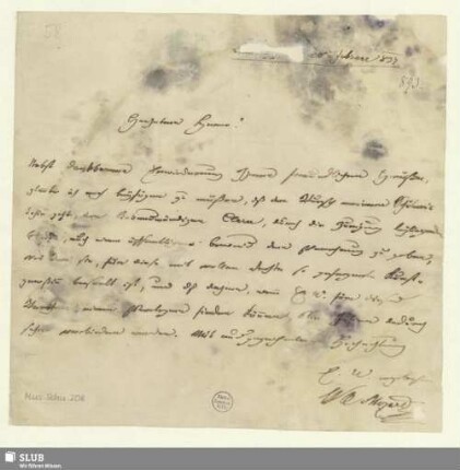 208: Brief von Franz Xaver Wolfgang Mozart an Robert Schumann - Mus.Schu.208