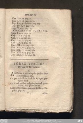 Index Tertius Rerum & Verborum.