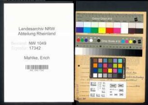 Entnazifizierung Erich Mahlke , geb. 05.09.1906 (Arbeiter)