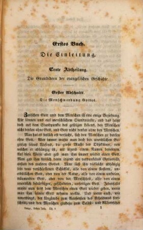 Das Leben Jesu nach den Evangelien dargestellt, 1. Die Einleitung