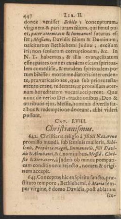 Cap. LVIII. Christianismus