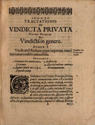 Geo. Adami Struvii Tractatio de vindicta privata : cum primis vero de ea quae fit retorsione tum iiniuriae verbis illatae, tum iuris iniqui