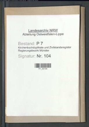 Zivilstandsregister der Munizipalität Freckenhorst (T 1814). (Gemeinde: Freckenhorst, Kreis Warendorf)