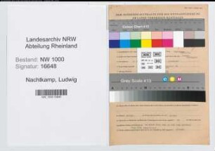 Entnazifizierung Ludwig Nachtkamp, geb. 01.04.1906 (Zollsekretaer)
