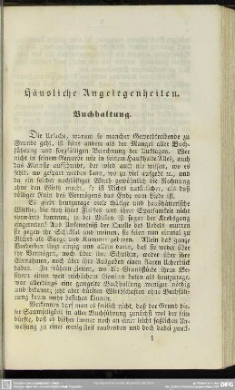 Häusliche Angelegenheiten