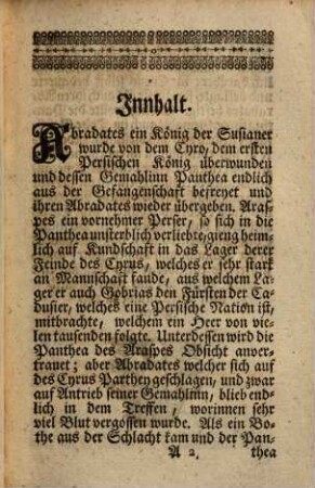 Panthea : Ein Trauerspiel in fünf Aufzügen ; Aufgeführet zu Wienn, auf dem Kaiserl. Königl. privilegirten Stadt-Theater 1751