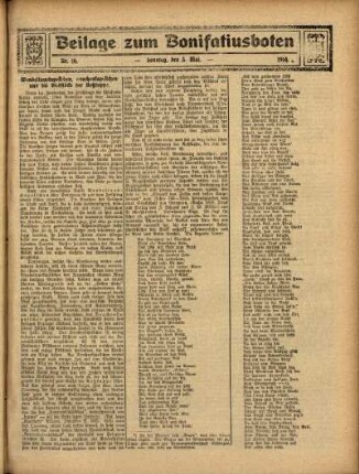 Ausgabe vom Sonntag, den 03. Mai 1914.